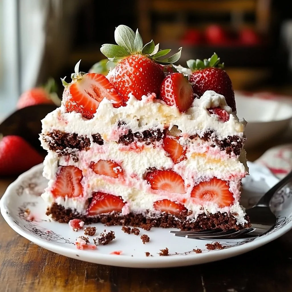 Strawberry Earthquake Cake