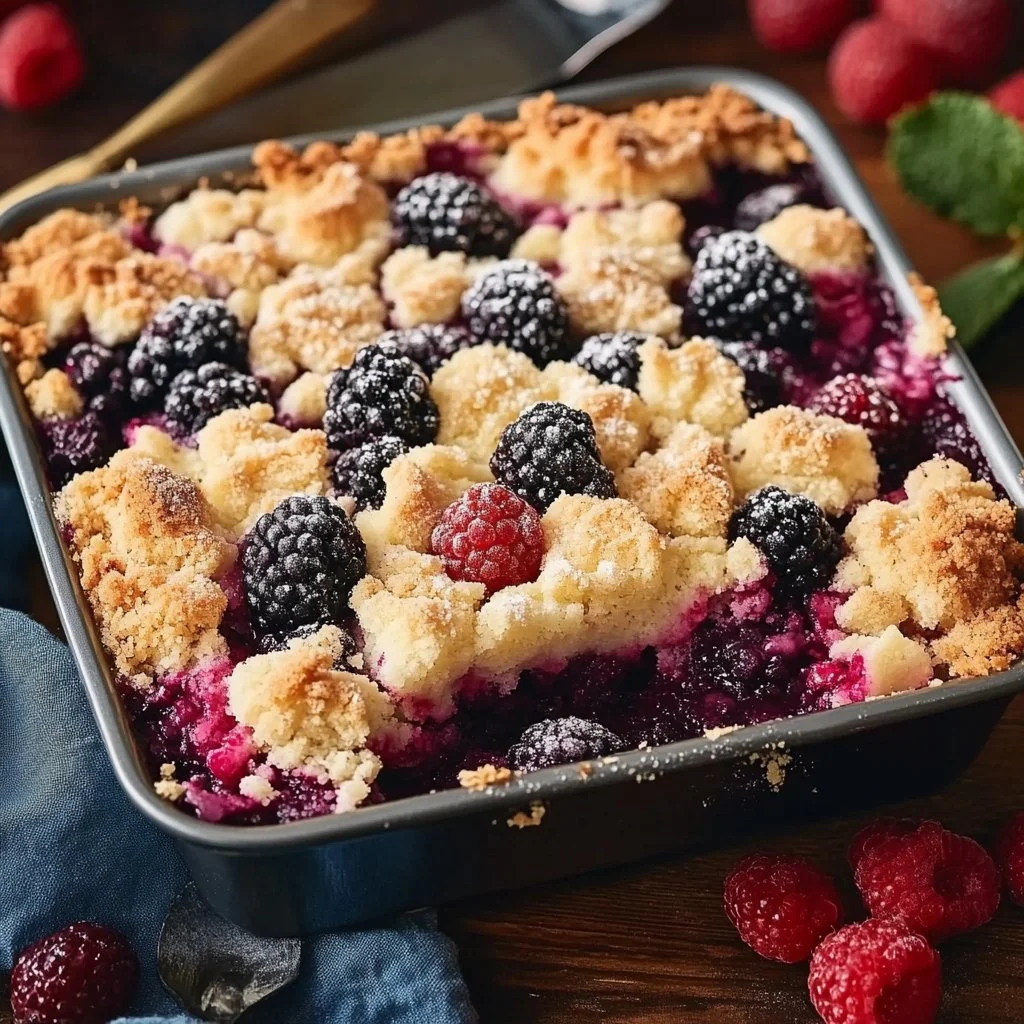 Juicy Triple Berry Dump Cake