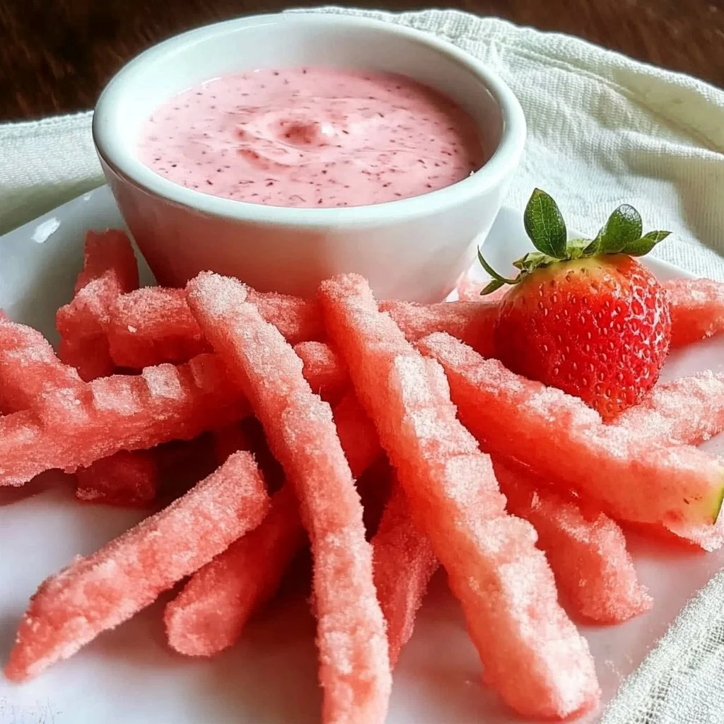 Watermelon Fries with Yogurt