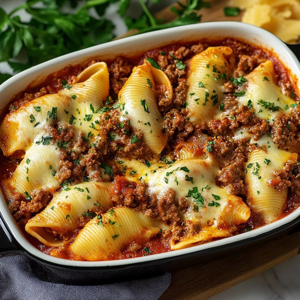 Stuffed Pasta Shells with Ground Beef