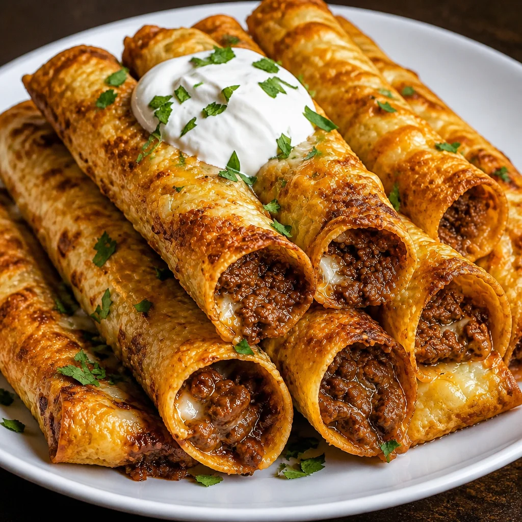 Crispy Cheesy Beef Taquitos