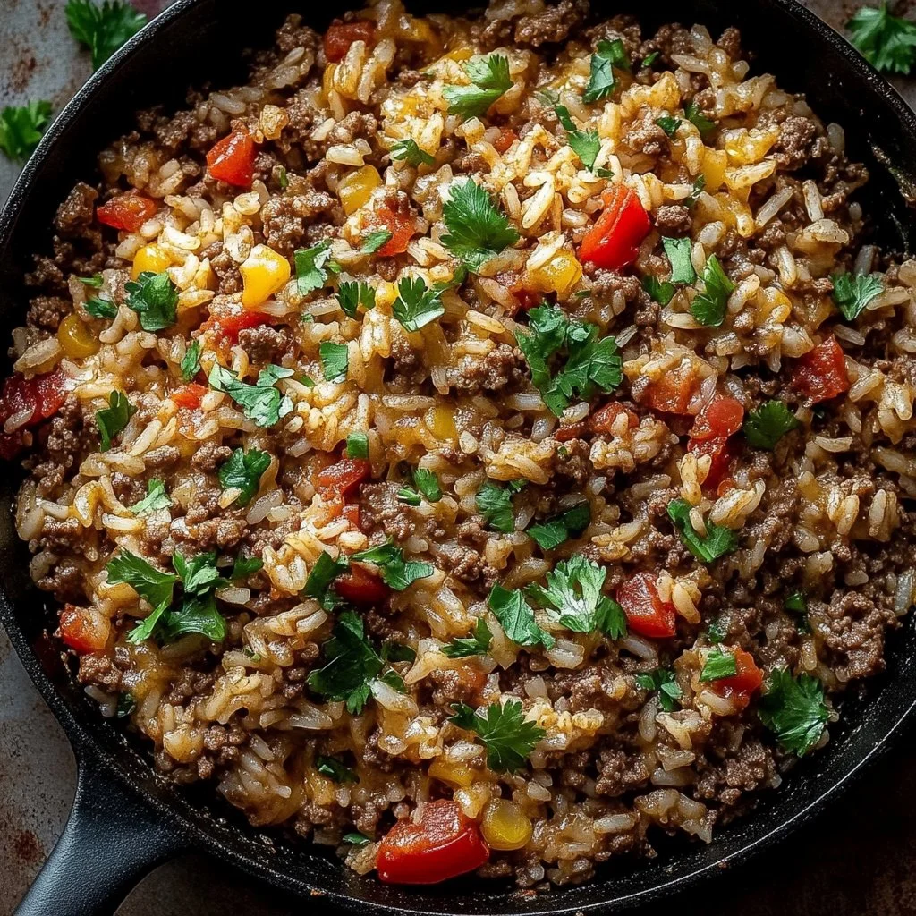 Easy Ground Beef and Rice Skillet