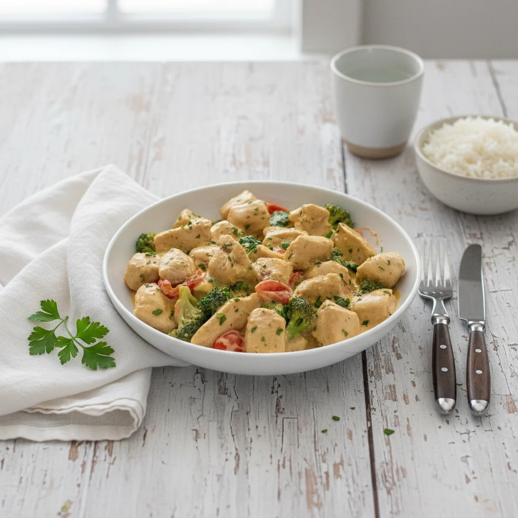 Garlic Chicken with Broccoli and Spinach