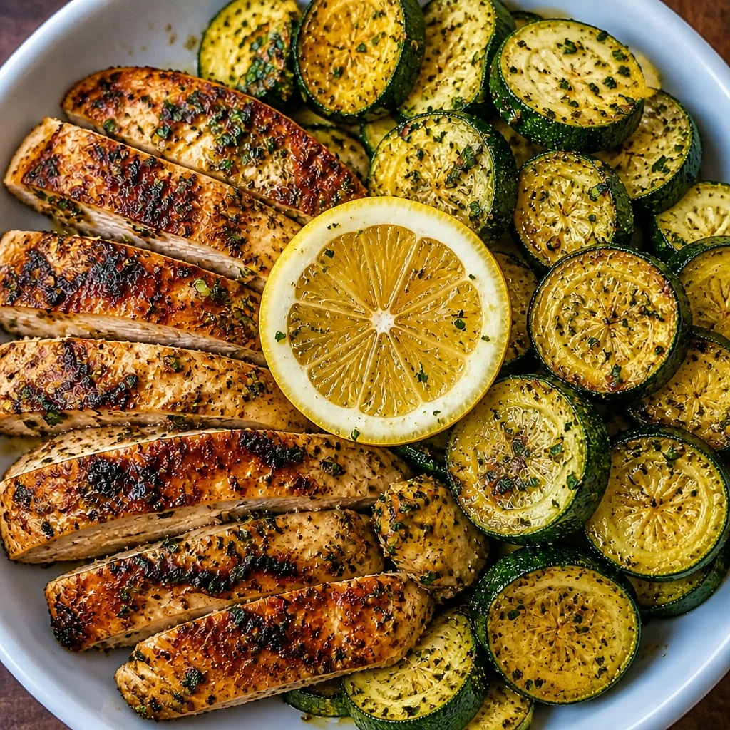 Easy Asado Chicken with Lemon Zucchini Sauté