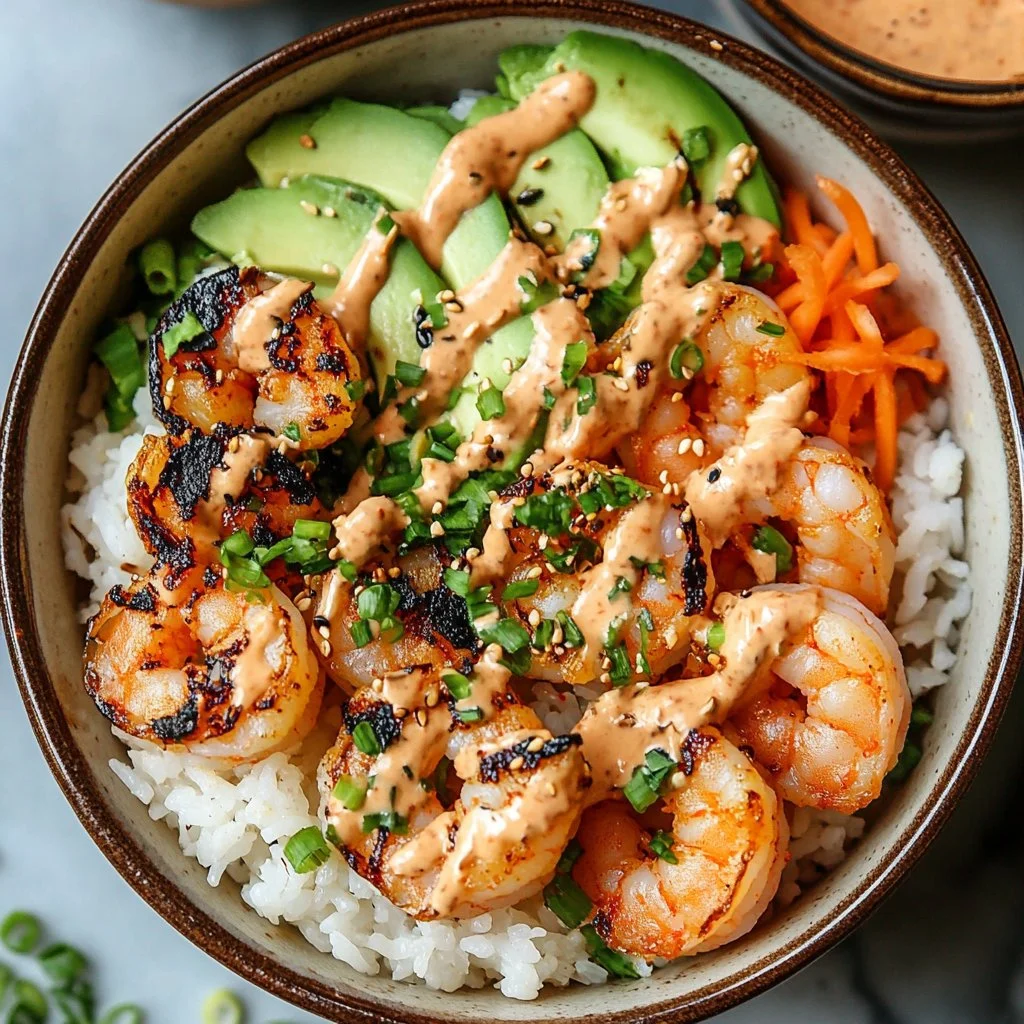 Shrimp Rice Bowls with Spicy Mayo
