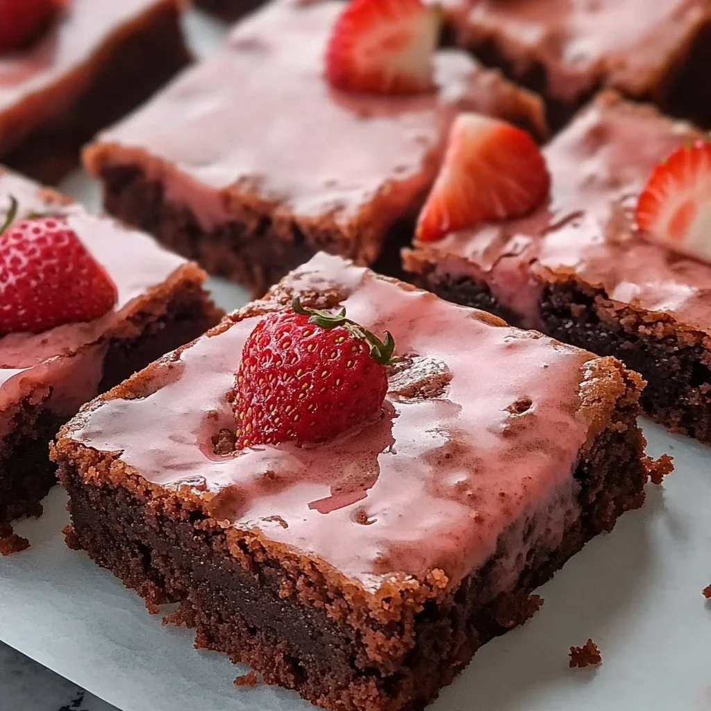 Strawberry Cake Mix Brownies