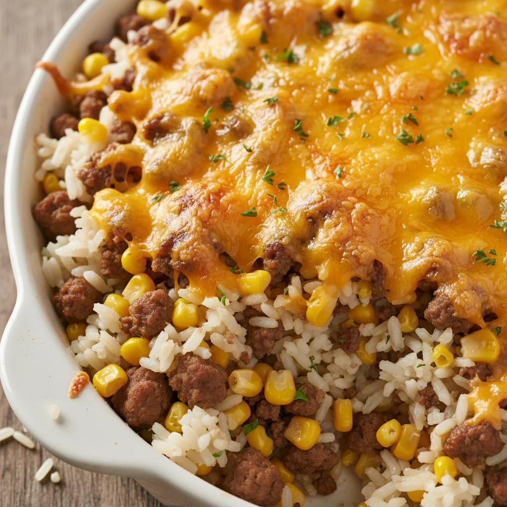 Hearty Beef Rice Bake