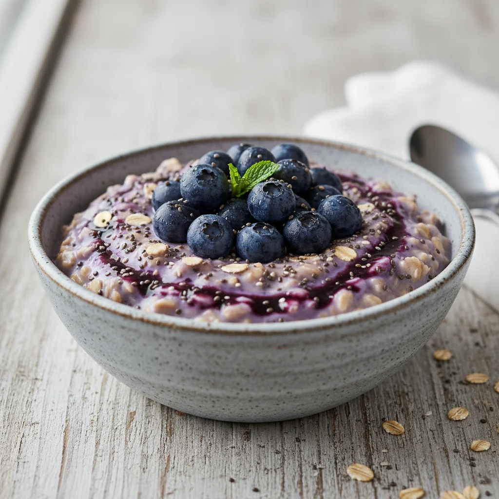 Creamy Overnight Blueberry Oats